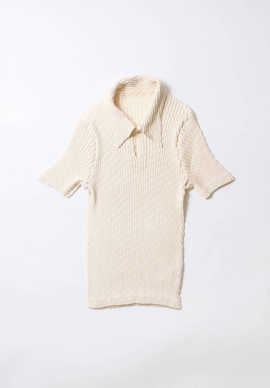 NEW ISSEY MIYAKE women's sleek pleats shirt in ivory